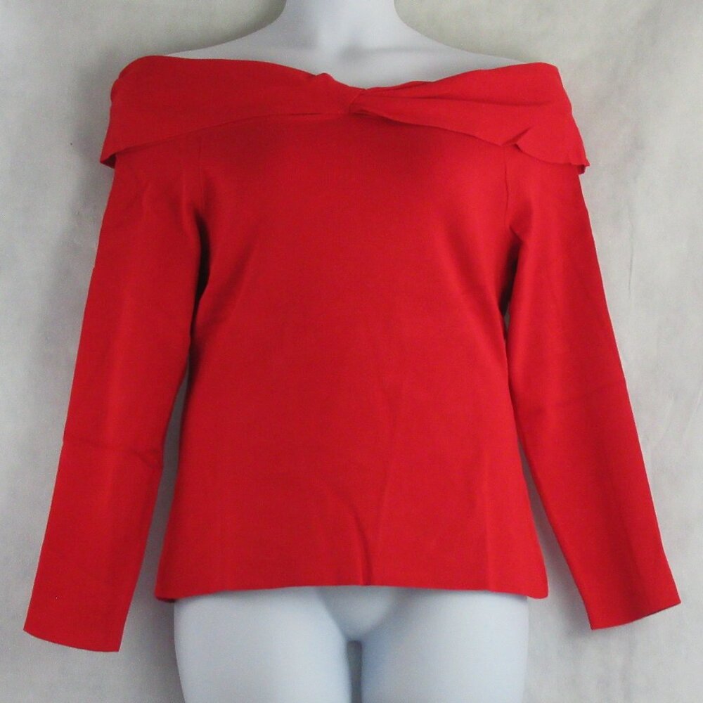 INC International Concepts Women's Twist Off-The-Shoulder Sweater, Real Red